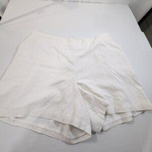NWT Crown & Ivy Cream Linen Cotton Blend Women's 3X Shorts with Pockets
